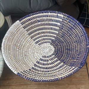 Handwoven Blue and White Basket